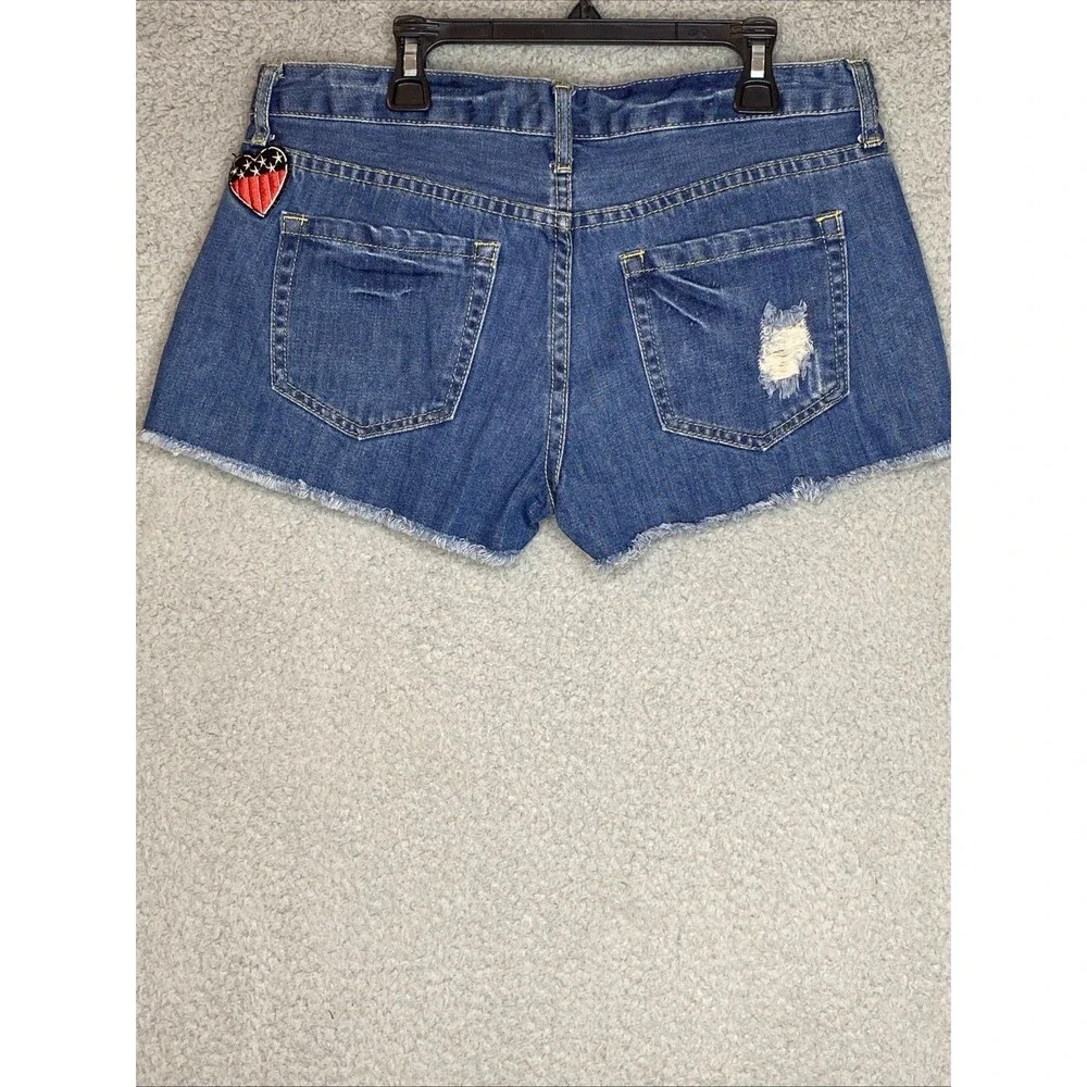 Forever 21 Denim Shorts Jean Sz 29 (Fit 30x2) Distressed Funky Retro Hippie